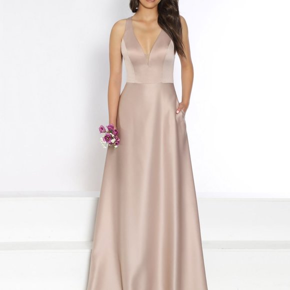 V Plunge Neckline Gown